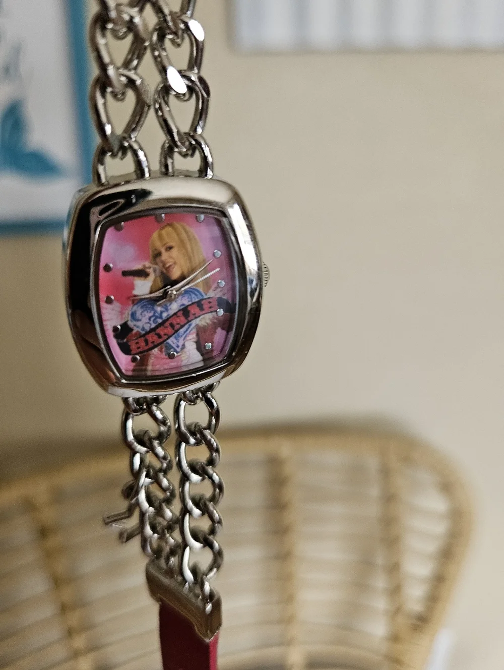 Hannah Montana Braceket Watch Pink Silver Needs A Battery Disney Channel